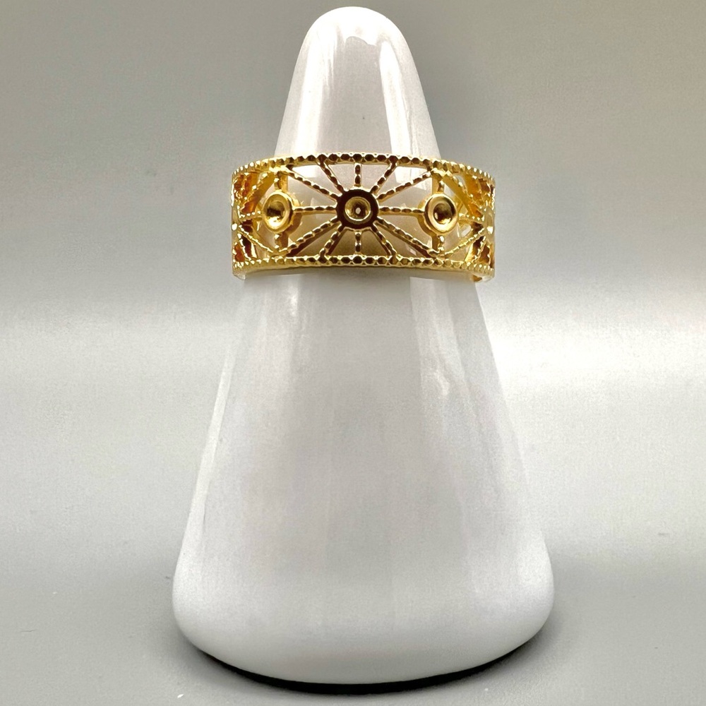 Sunburst Vermeil Ring, Gold Tone